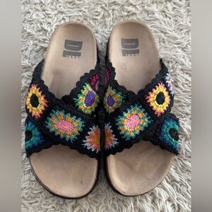 Colorful Crochet Granny Square Women's Sandals